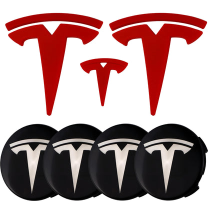 Tesla Emblem Overlay | Red - Aftermarket