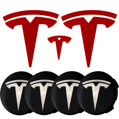 Tesla Emblem Overlay | Red - Aftermarket