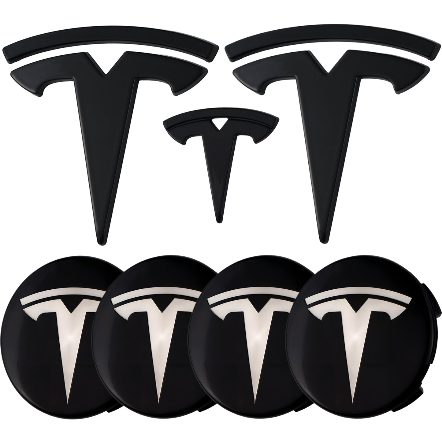 Tesla Emblem Overlay | Glänzend Schwarz - Aftermarket