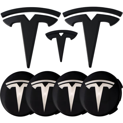 Tesla Emblem Overlay | Glänzend Schwarz - Aftermarket