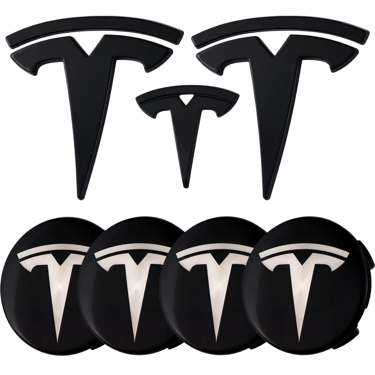 Tesla Emblem Overlay | Glänzend Schwarz - Aftermarket