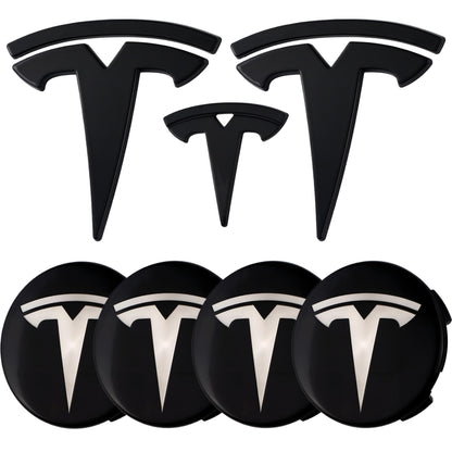 Tesla Emblem Overlay | Glänzend Schwarz - Aftermarket
