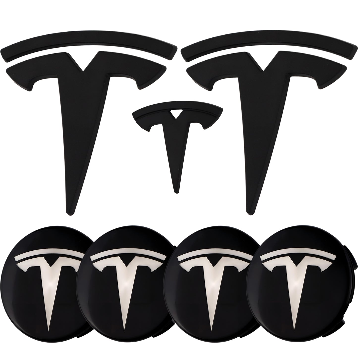Tesla Emblem Overlay | Matte Black - Aftermarket
