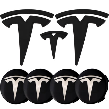 Tesla Emblem Overlay | Matte Black - Aftermarket