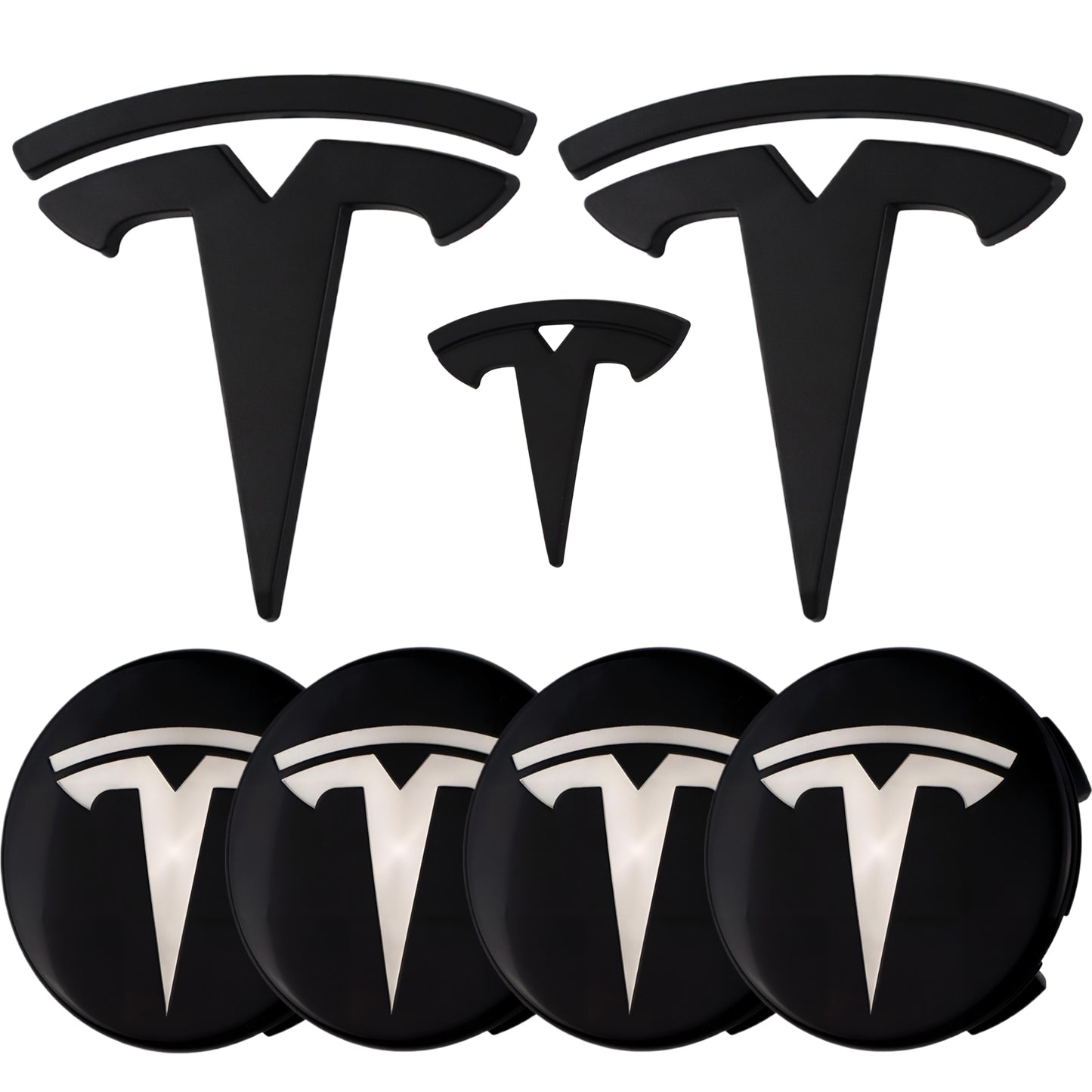 Tesla Emblem Overlay | Matte Black - Aftermarket