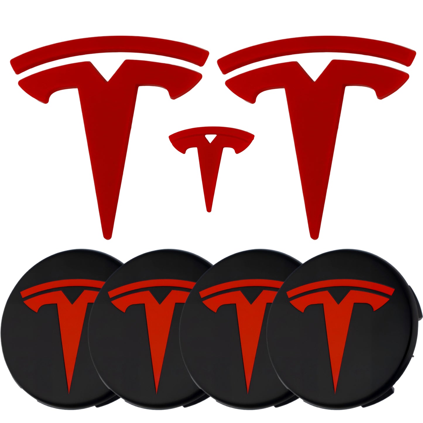 Tesla Emblem Overlay | Red - Aftermarket