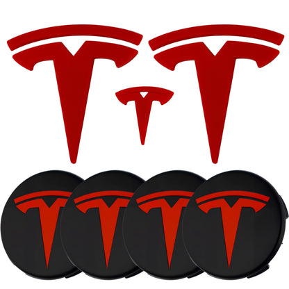 Tesla Emblem Overlay | Red - Aftermarket