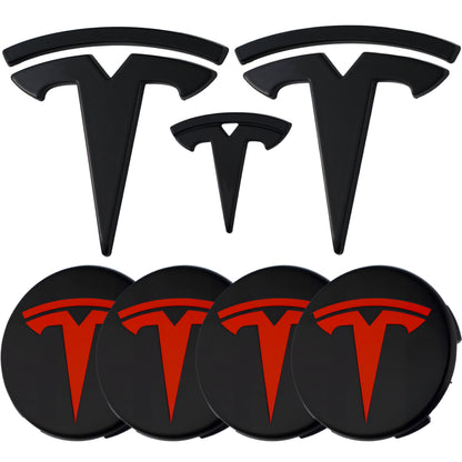 Tesla Emblem Overlay | Glänzend Schwarz - Aftermarket