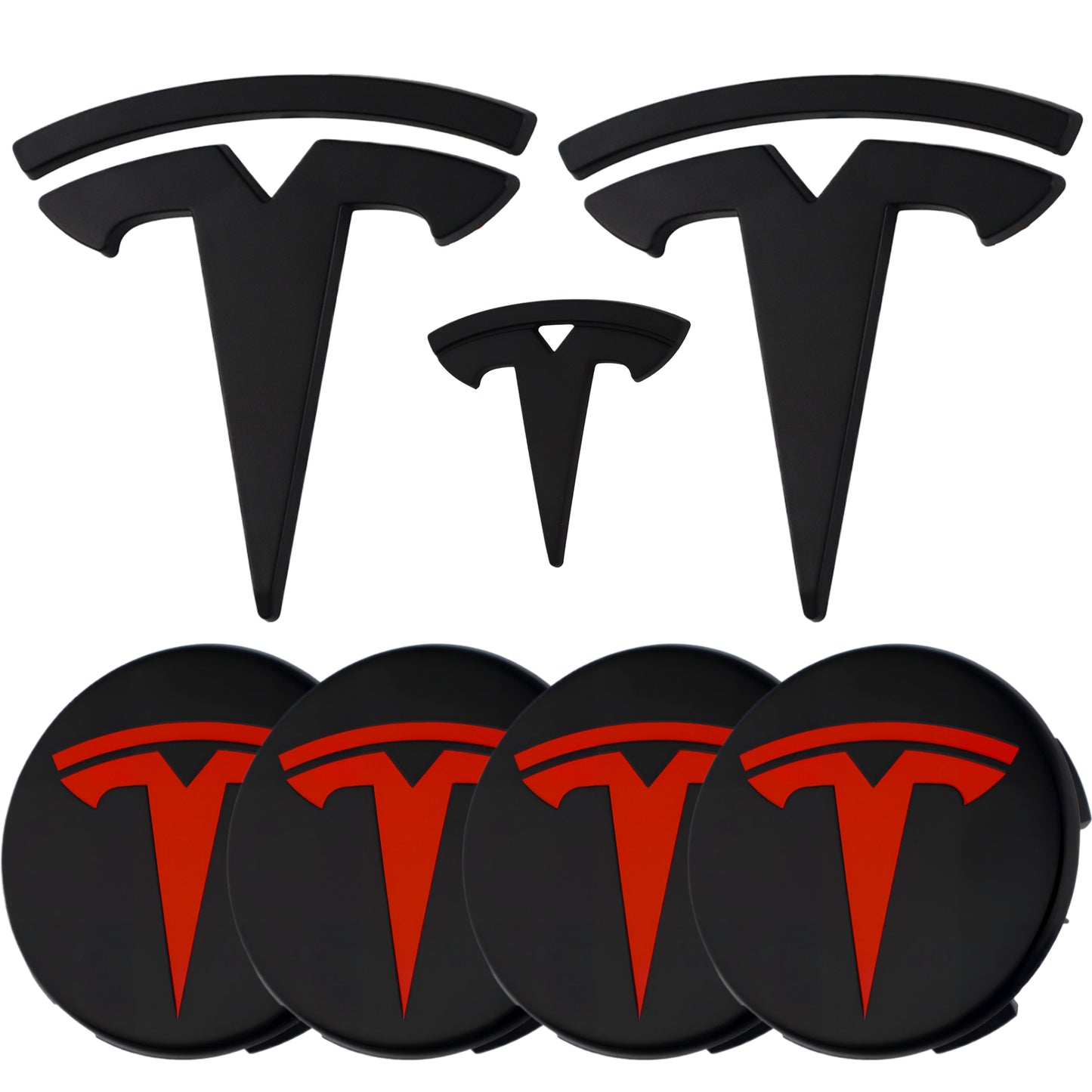 Tesla Emblem Overlay | Matte Black - Aftermarket