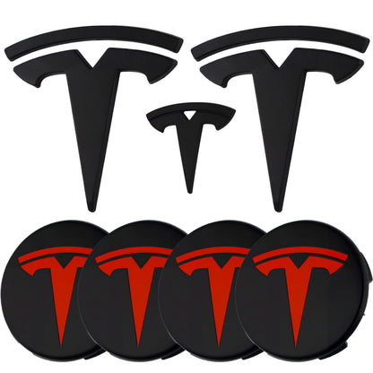 Tesla Emblem Overlay | Matte Black - Aftermarket