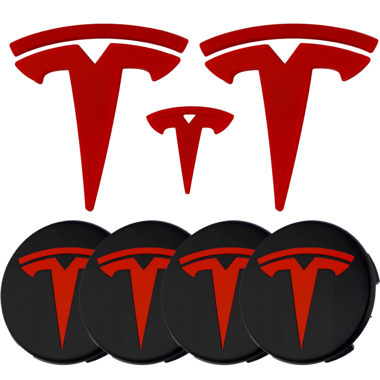 Tesla Emblem Overlay | Red - Aftermarket