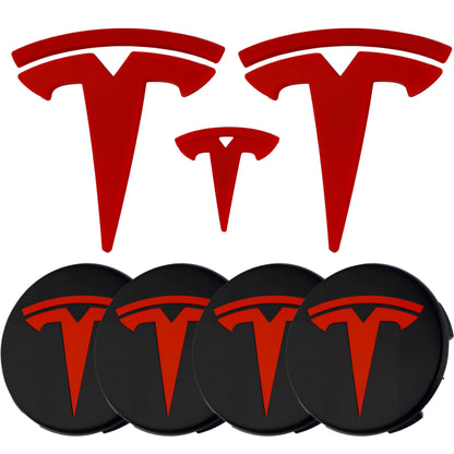 Tesla Emblem Overlay | Red - Aftermarket