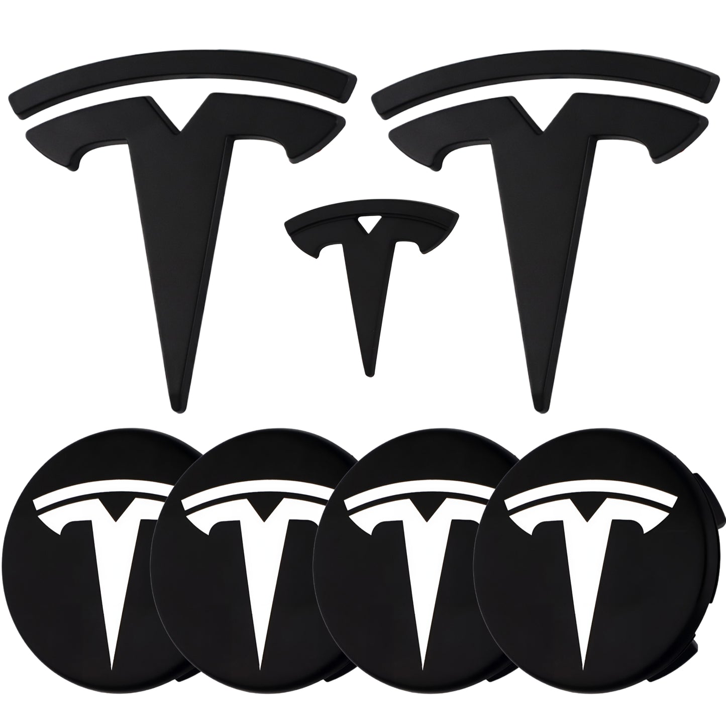 Tesla Emblem Overlay | Matte Black - Aftermarket