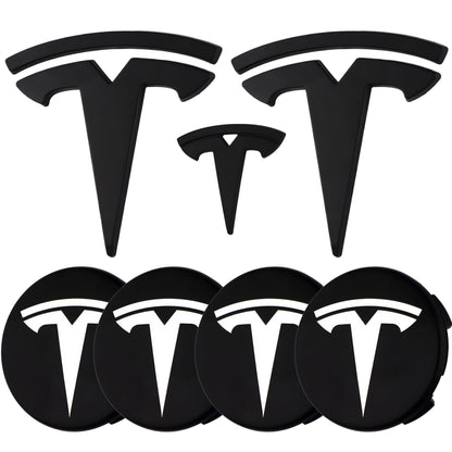 Tesla Emblem Overlay | Matte Black - Aftermarket