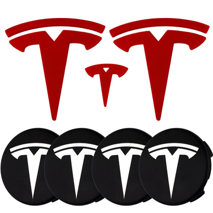 Tesla Emblem Overlay | Red - Aftermarket