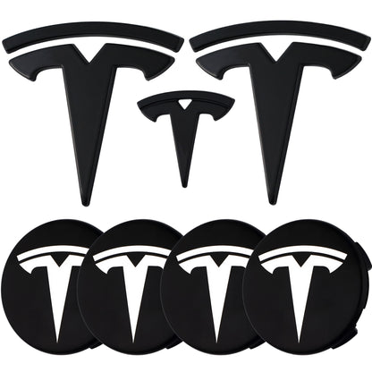Tesla Emblem Overlay | Glänzend Schwarz - Aftermarket