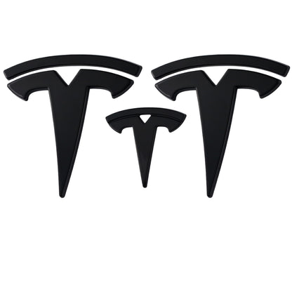 Tesla Emblem Overlay | Glänzend Schwarz - Aftermarket