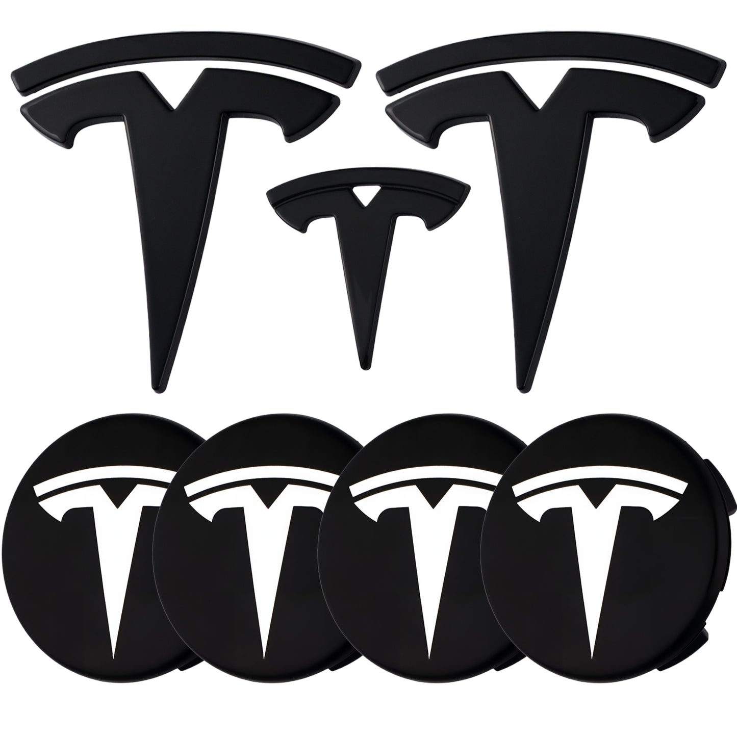 Tesla Emblem Overlay | Glänzend Schwarz - Aftermarket