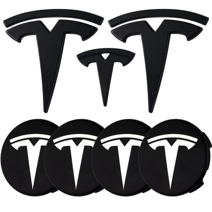Tesla Emblem Overlay | Glänzend Schwarz - Aftermarket