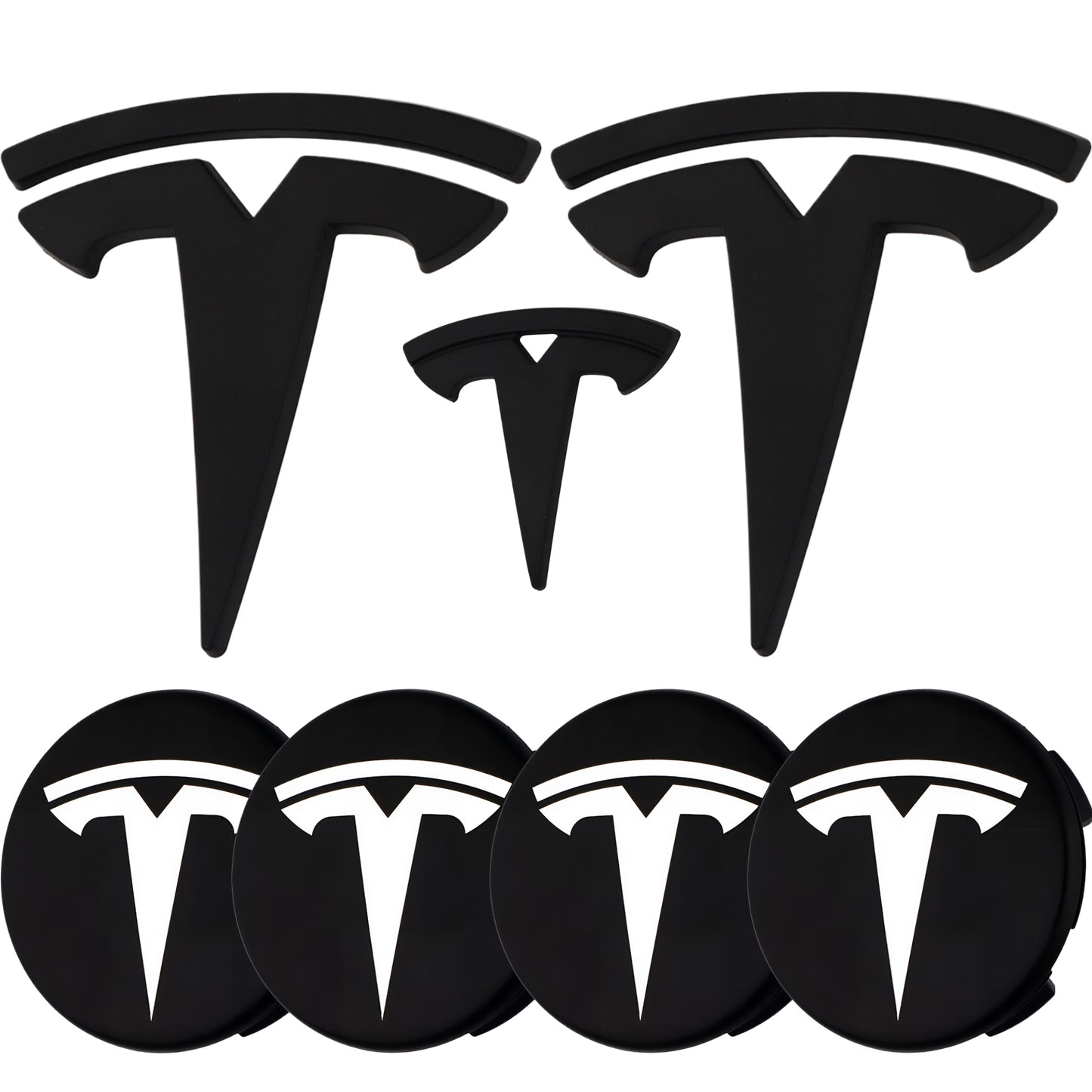 Tesla Emblem Overlay | Matte Black - Aftermarket