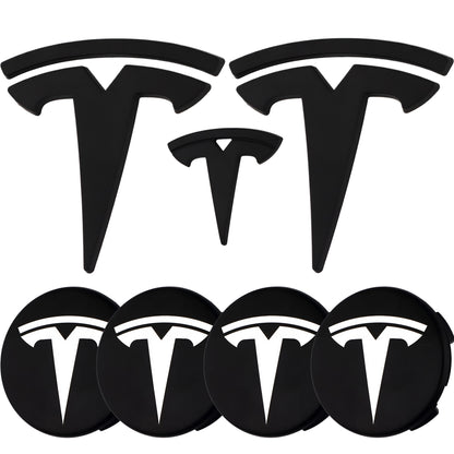 Tesla Emblem Overlay | Matte Black - Aftermarket