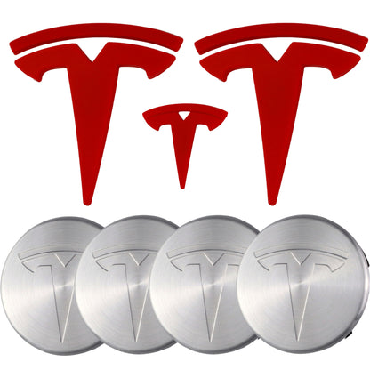 Tesla Emblem Overlay | Red - Aftermarket