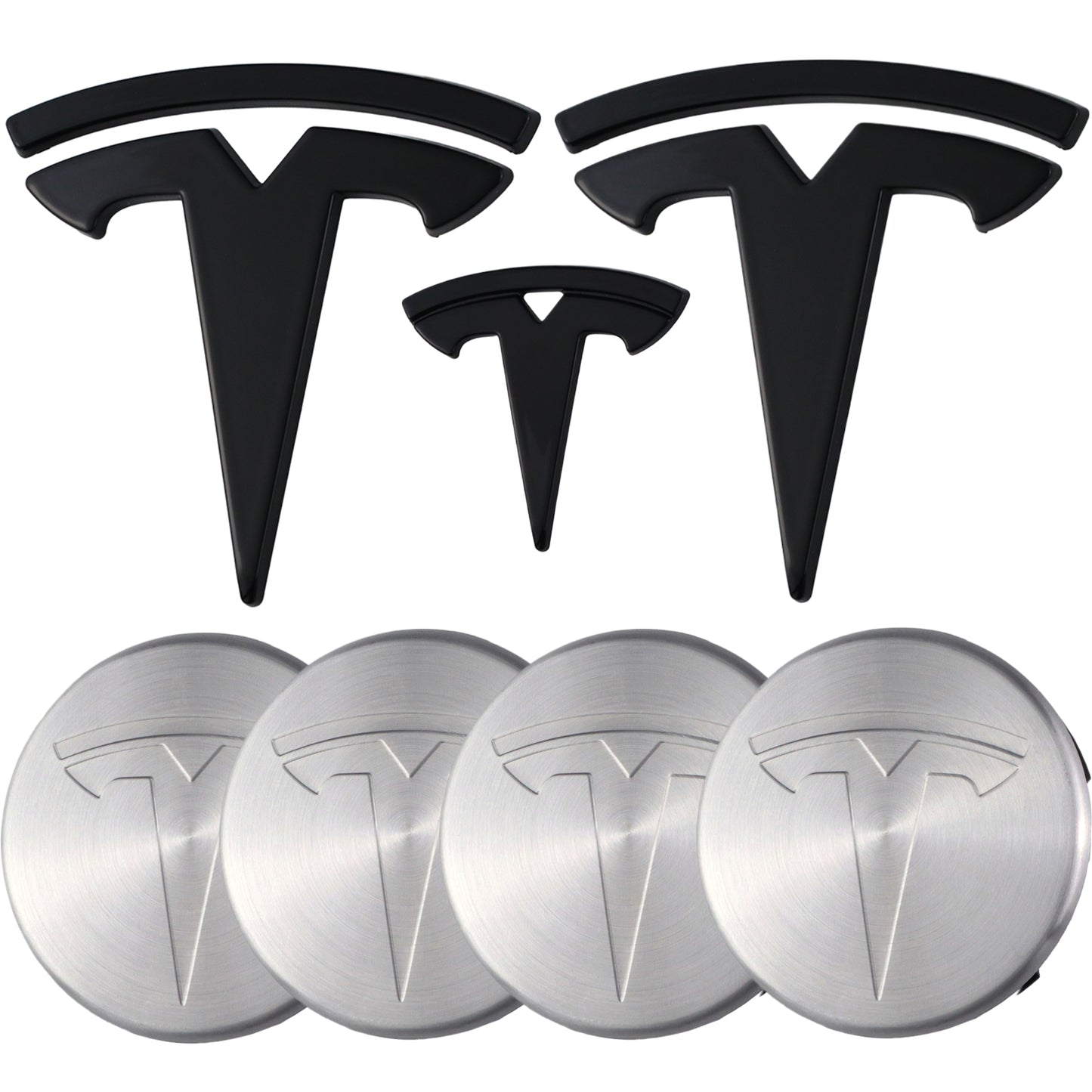 Tesla Emblem Overlay | Glänzend Schwarz - Aftermarket