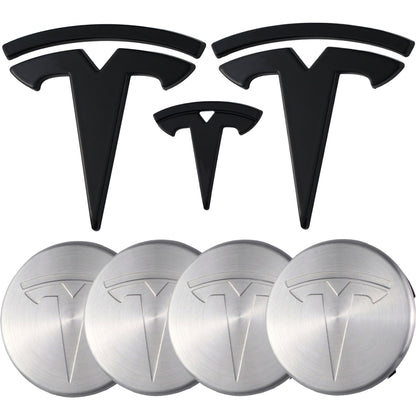 Tesla Emblem Overlay | Glänzend Schwarz - Aftermarket