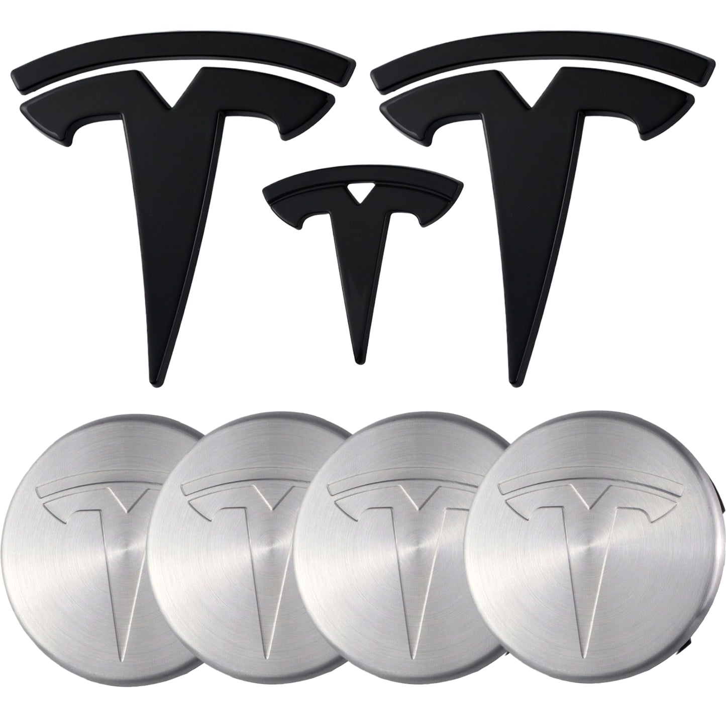Tesla Emblem Overlay | Glänzend Schwarz - Aftermarket