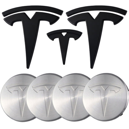 Tesla Emblem Overlay | Glänzend Schwarz - Aftermarket