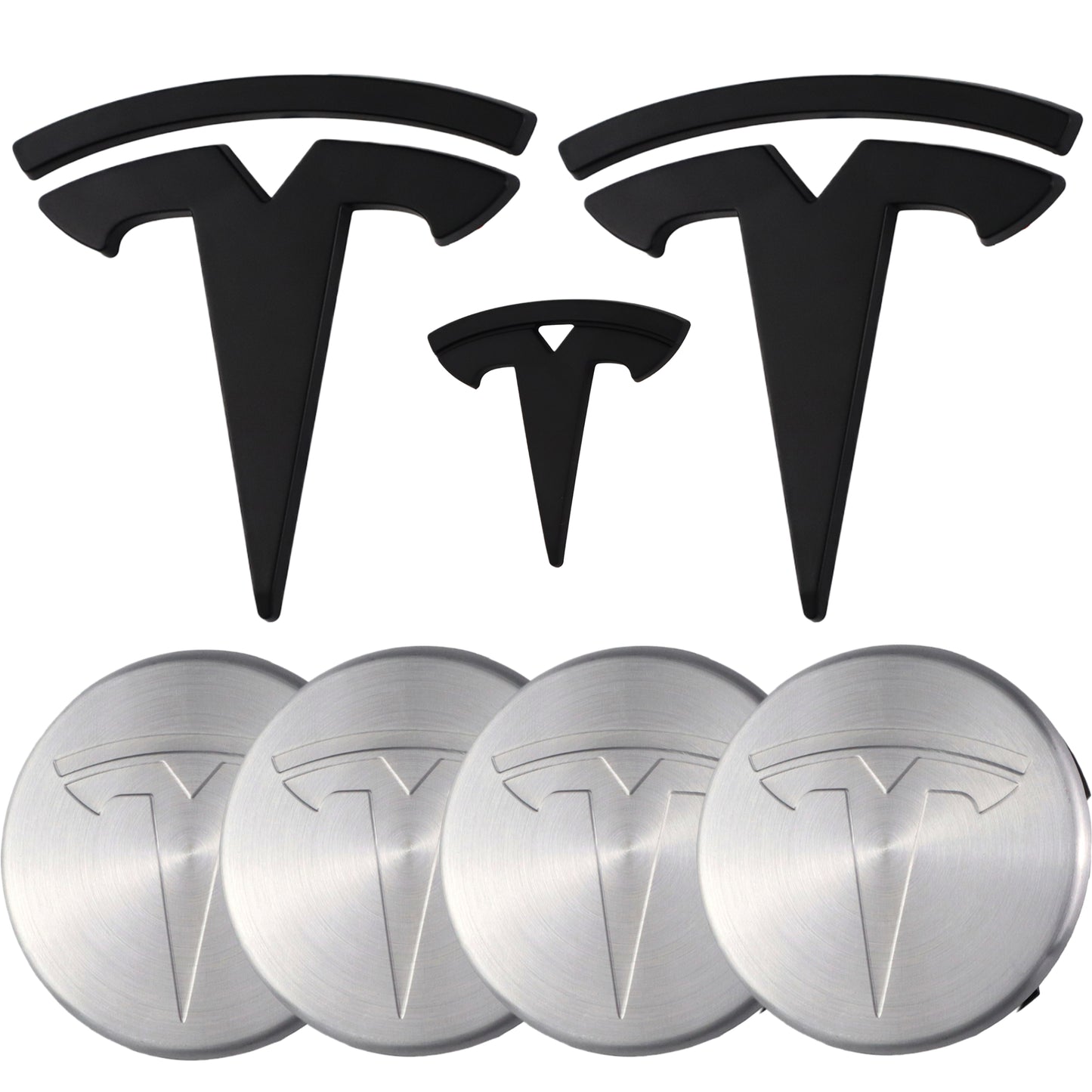 Tesla Emblem Overlay | Matte Black - Aftermarket