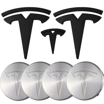 Tesla Emblem Overlay | Matte Black - Aftermarket