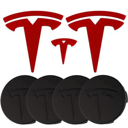 Tesla Emblem Overlay | Red - Aftermarket