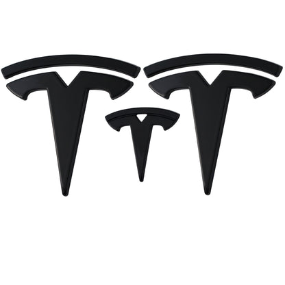 Tesla Emblem Overlay | Glänzend Schwarz - Aftermarket