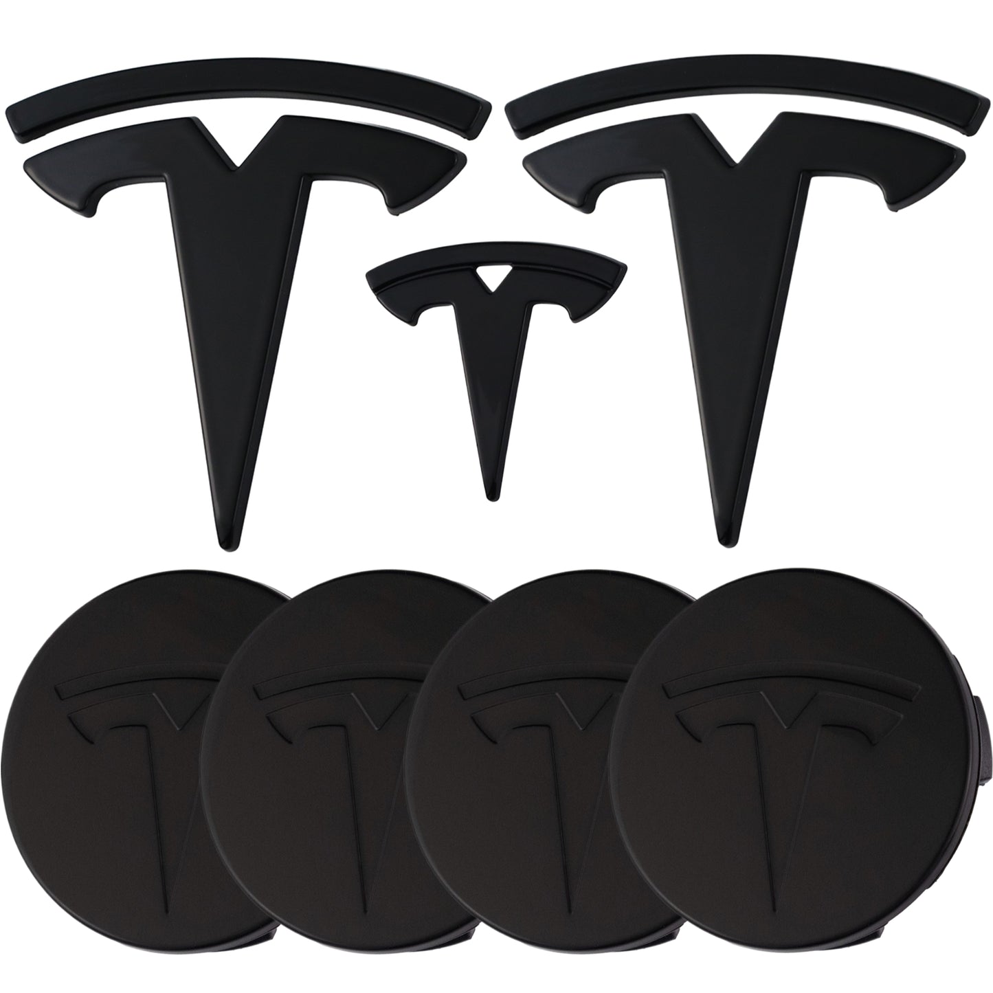 Tesla Emblem Overlay | Glänzend Schwarz - Aftermarket