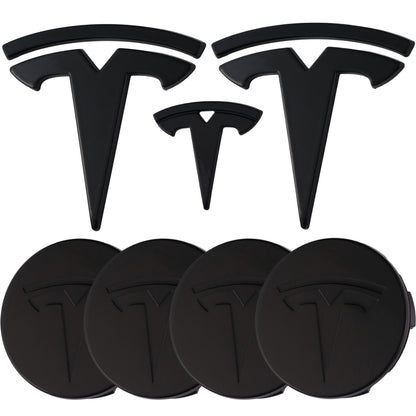 Tesla Emblem Overlay | Glänzend Schwarz - Aftermarket