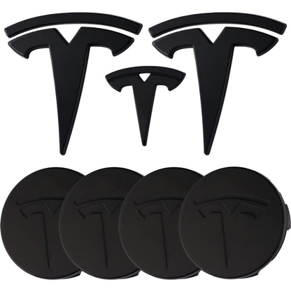Tesla Emblem Overlay | Glänzend Schwarz - Aftermarket