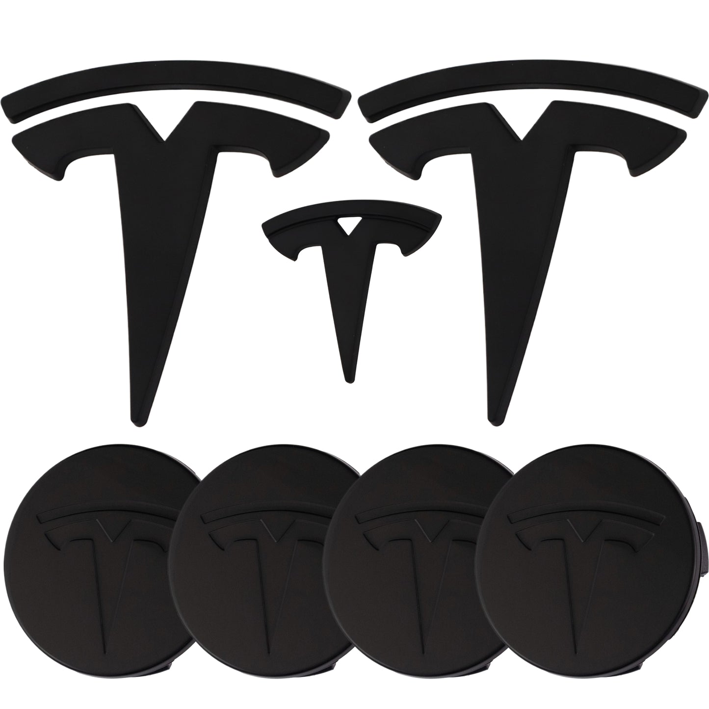 Tesla Emblem Overlay | Matte Black - Aftermarket