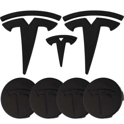 Tesla Emblem Overlay | Matte Black - Aftermarket