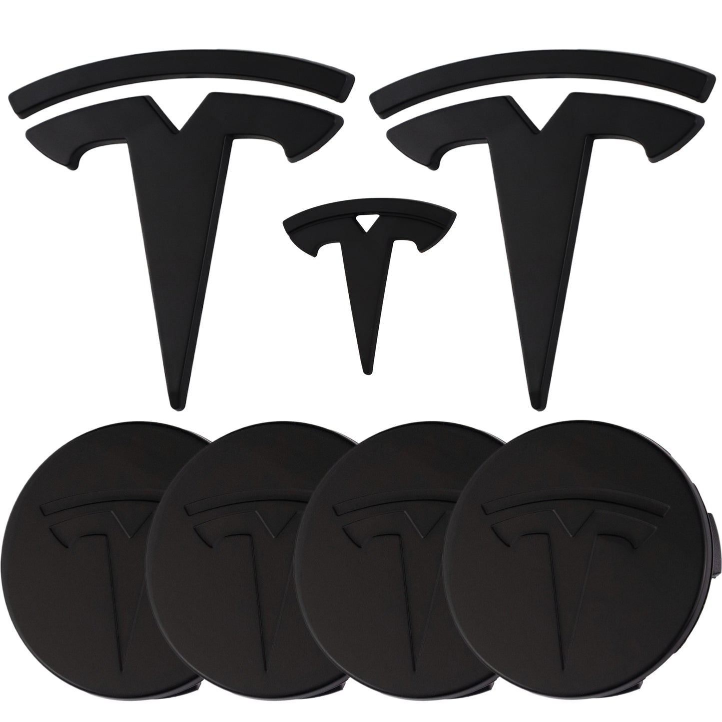Tesla Emblem Overlay | Matte Black - Aftermarket