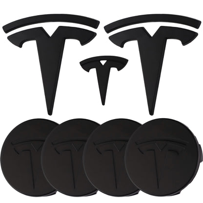 Tesla Emblem Overlay | Matte Black - Aftermarket