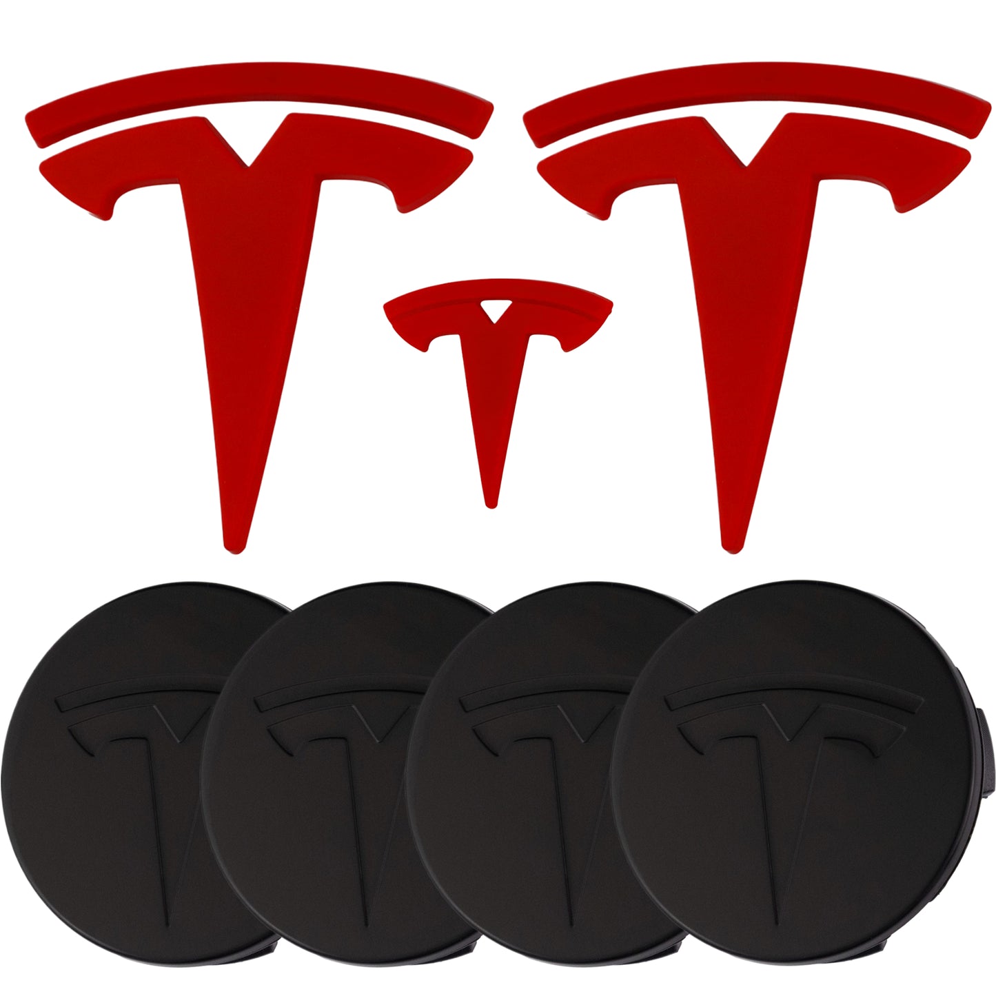Tesla Emblem Overlay | Red - Aftermarket