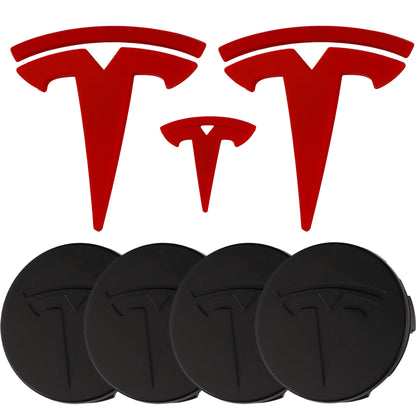 Tesla Emblem Overlay | Red - Aftermarket