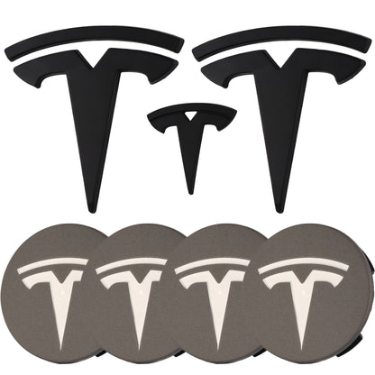 Tesla Emblem Overlay | Matte Black - Aftermarket