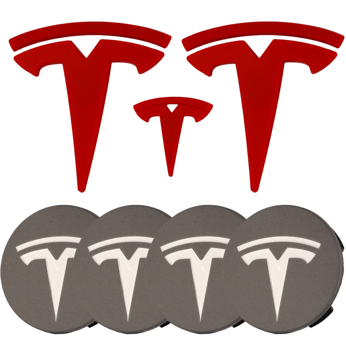 Tesla Emblem Overlay | Red - Aftermarket