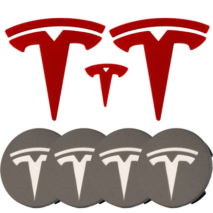 Tesla Emblem Overlay | Red - Aftermarket