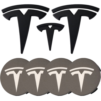 Tesla Emblem Overlay | Glänzend Schwarz - Aftermarket