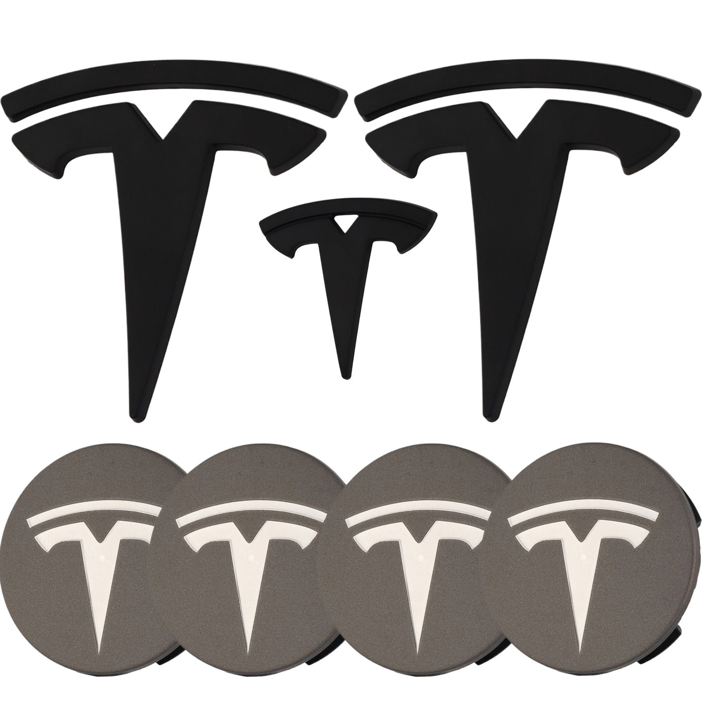 Tesla Emblem Overlay | Matte Black - Aftermarket