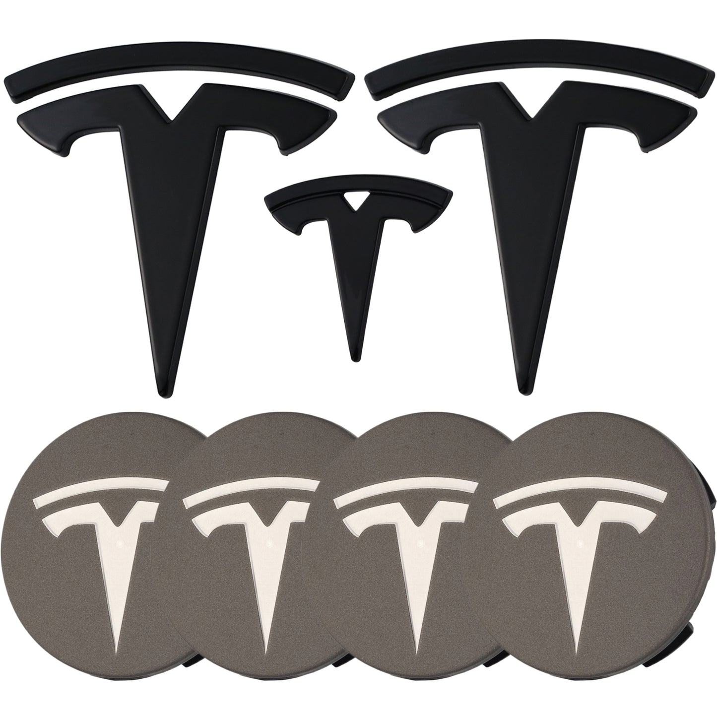 Tesla Emblem Overlay | Glänzend Schwarz - Aftermarket