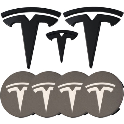 Tesla Emblem Overlay | Glänzend Schwarz - Aftermarket